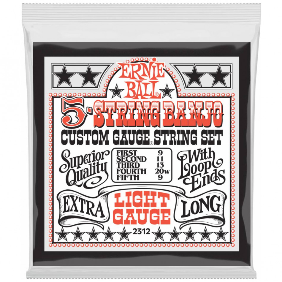 ERNIE BALL 2312 Stainless Steel Light 9-9 - Струны для банджо