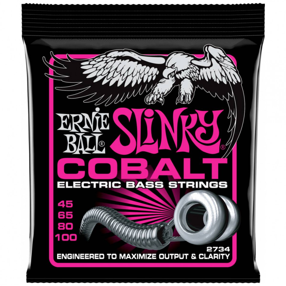 ERNIE BALL 2734 Cobalt Slinky Super 45-100 - Струны для бас-гитары