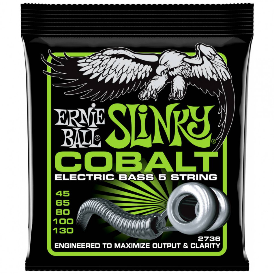 ERNIE BALL 2736 Cobalt Slinky 45-130 - Струны для 5 струнной бас-гитары