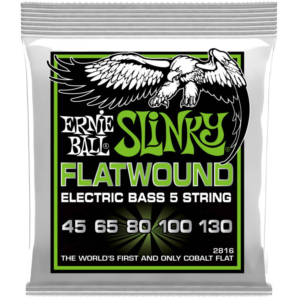 ERNIE BALL 2816 Flatwound Slinky Regular 45-130 - Струны для 5 струнной бас-гитары