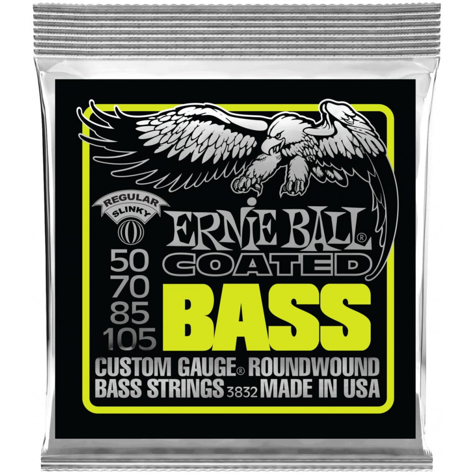 ERNIE BALL 3832 Coated Slinky Regular 50-105 - Струны для бас-гитары