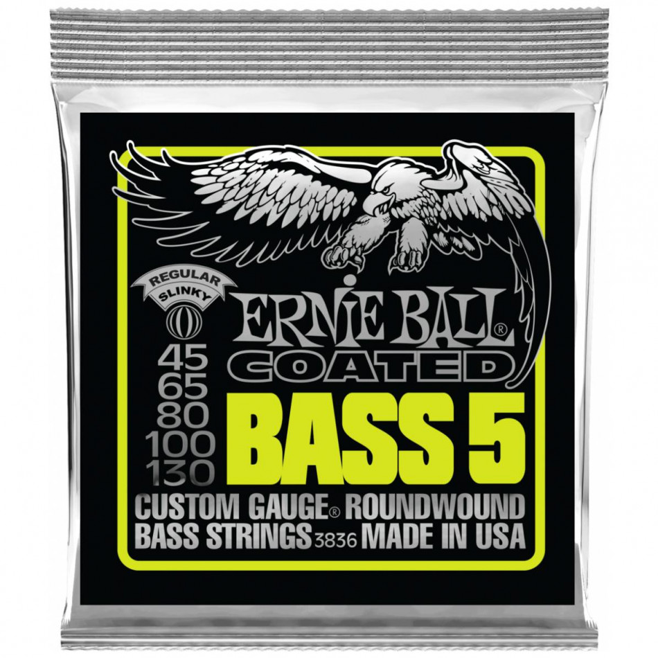ERNIE BALL 3836 Coated Slinky 45-130 - Струны для 5 струнной бас-гитары